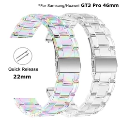 Transparent Clear Band for Samsung Galaxy Watch 3 45mm 46mm Gear S3 Clear Strap for Huawei watch GT3 pro 46MM 2e Strap for Seiko