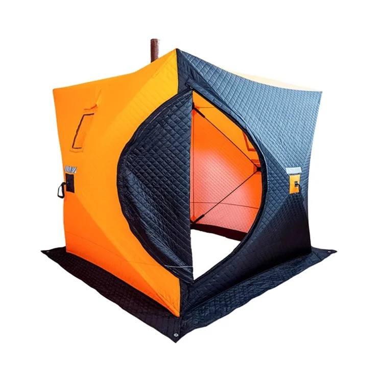 

Outdoor Sauna Tent Warm Portable Ice Fishing Shelter 3-4 Person Pop Up Ice Fishing Tent With Stove