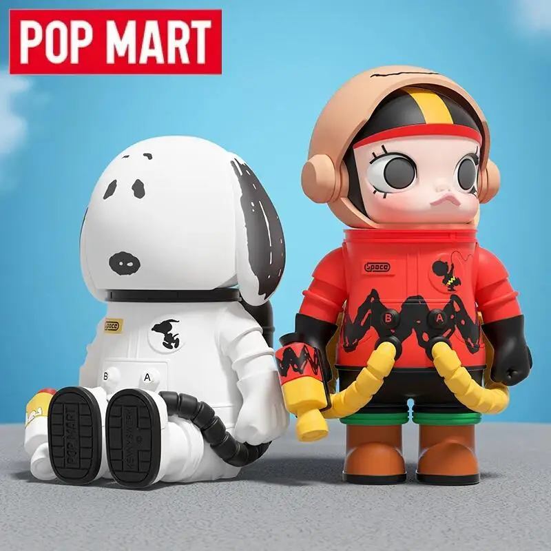 POP MART Mega Space Molly 100% Charlie Brown & Snoopy Series Toys Anime Action Figure Ornament Figurines Desktop Doll Model Gift