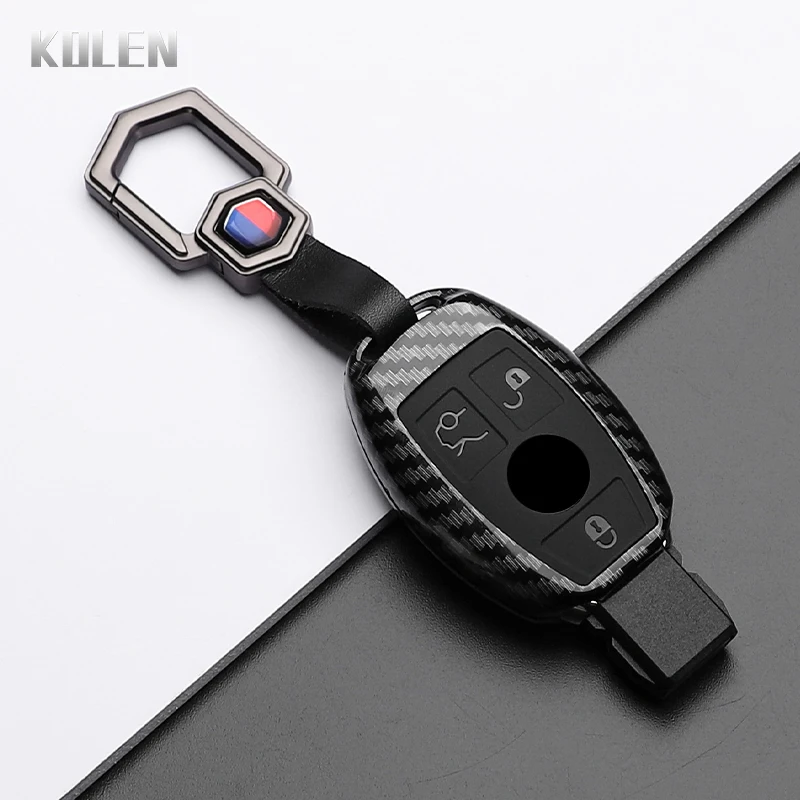 ABS Carbon Faser Stil Auto Schlüssel Fall Abdeckung Für Mercedes Benz A B C E Klasse GLS GLA GLK GLC CLS CLA AMG W204 W205 W212 W463 W176