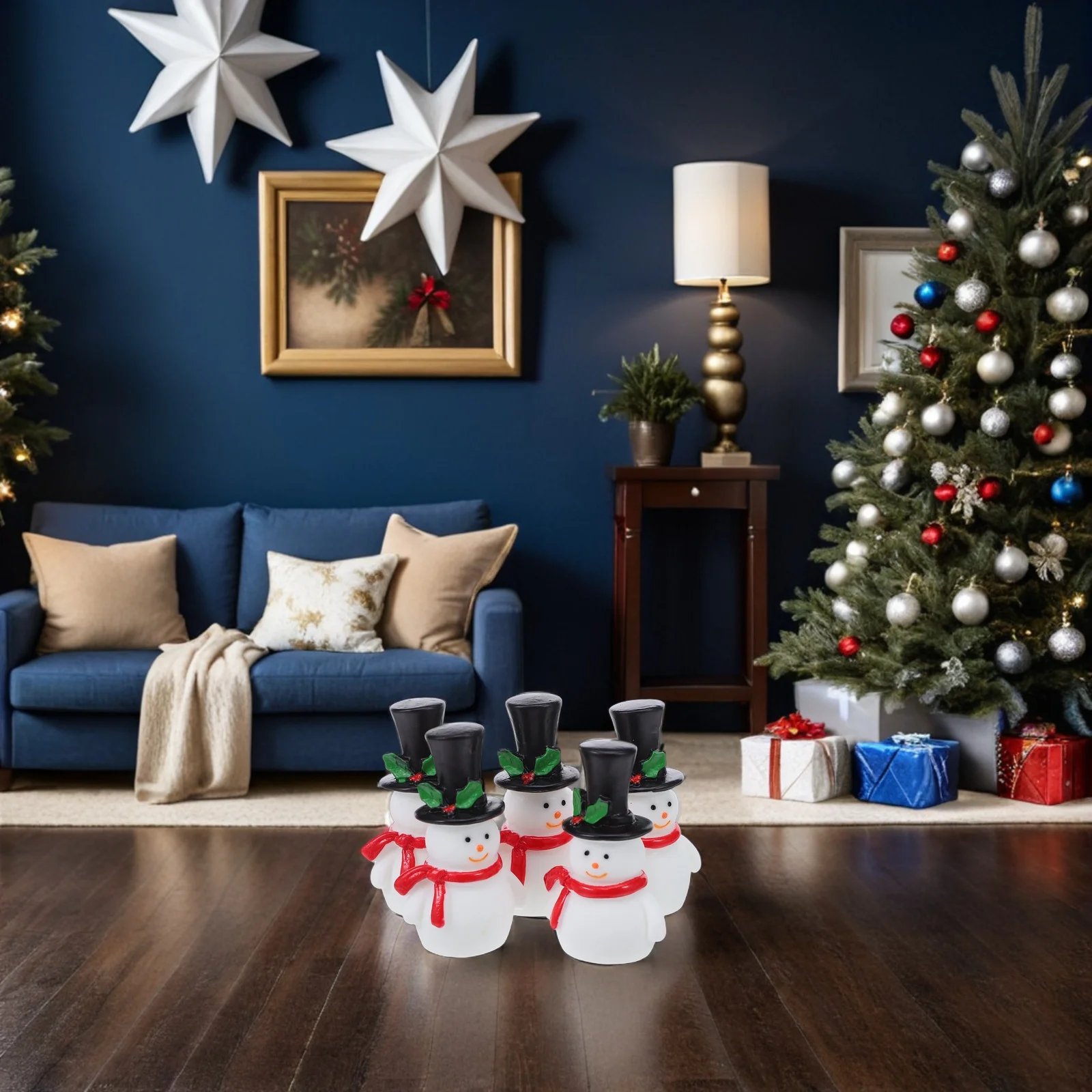 

12Pcs Mini Resin Snowman Christmas Decoration DIY Crafts Micro Landscape Ornament Holiday Desk Decor Mini Snowman