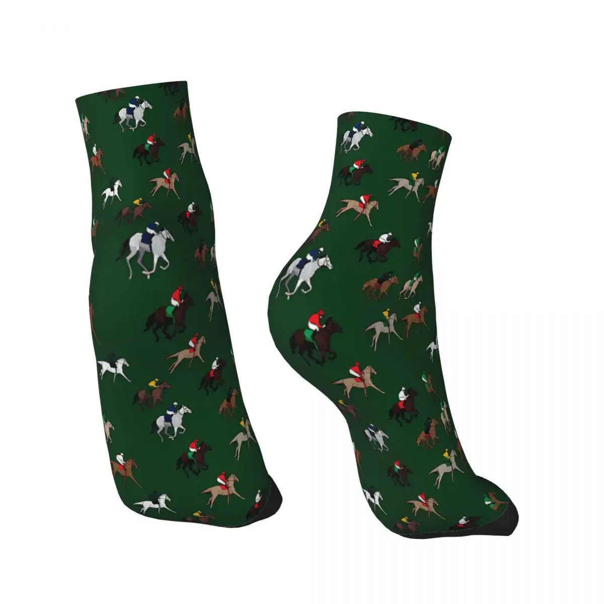 Horse Race Pattern Ankle Socks Male Mens Women Summer Stockings Polyester