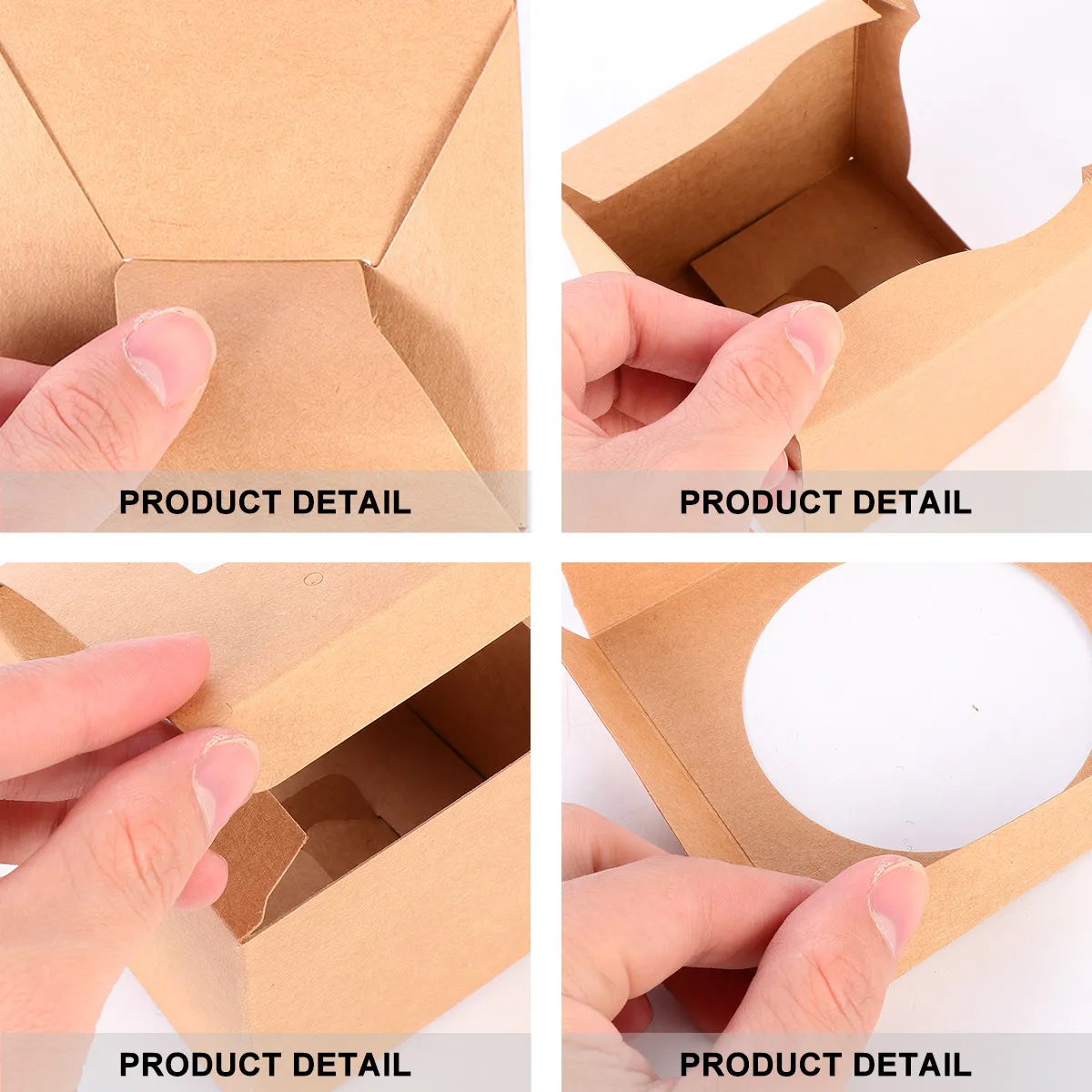 10Pcs Elegant Cupcake Box Food Safe Kraft Paper Cake Case with Clear Plastic Window for Parties Bake Sale Birthday Wedding