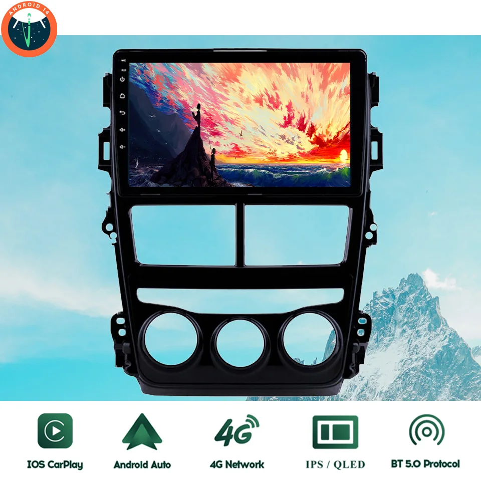 

8G+128G Android 14 Car Stereo Audio Radio Video DVD Player GPS Navigation Monitor PC Tablet For Toyota Vios Yaris 2018 - 2022
