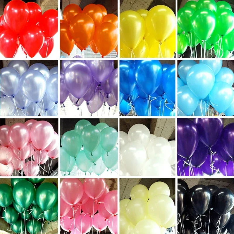 

10pcs/lot birthday balloons 1.5g 10inch Latex balloons Gold red pink blue Pearl Wedding Party balloon Ball kids toys air ballons