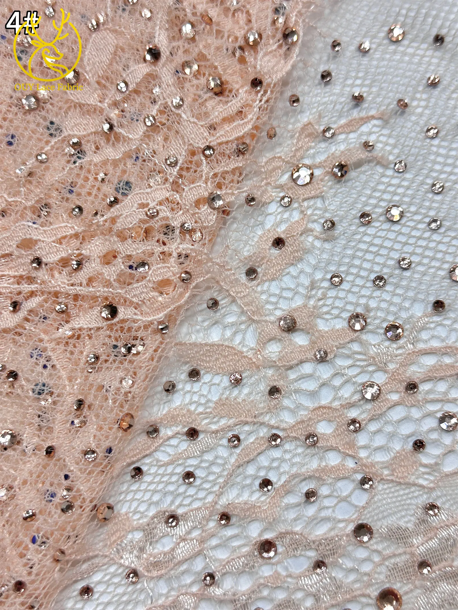 5 Yards französische Stickerei-Tüll-Diamantspitze, nigerianische afrikanische Pailletten-Perlen-Spitze für Damen, Partykleid, Hochzeitskleid, Nähen – Detail 18