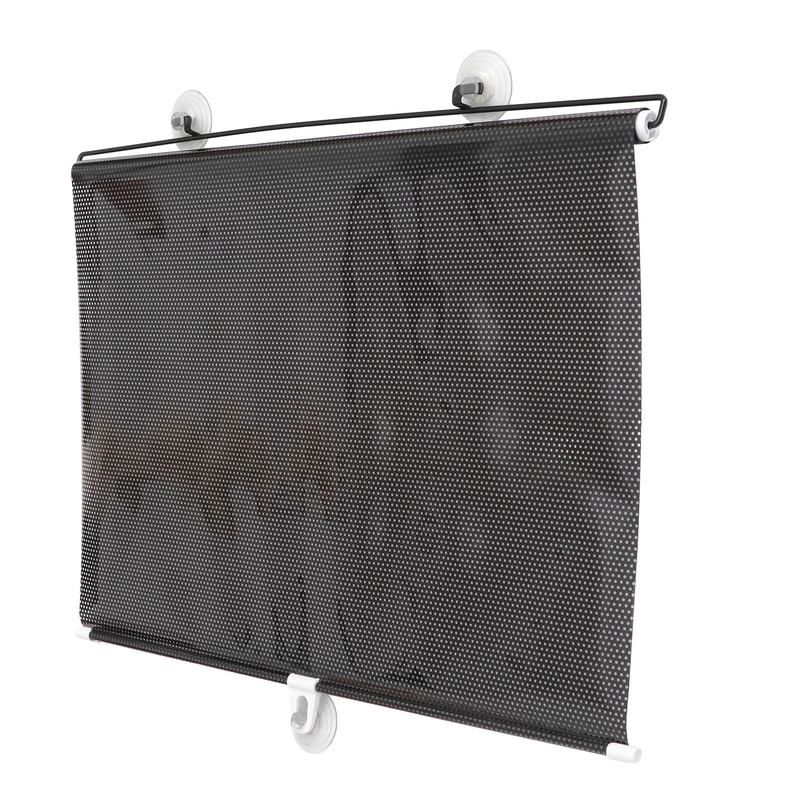 

Balcony Suction Cup Sunshade Blackout Curtain Black Mesh Dot Portable Lightweight Temporary Roller Blinds for Door Window