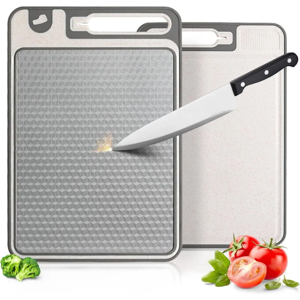 

3-in-1 Stainless Steel Cutting Board for Kitchen, Double Sided,Non Toxic Cutting Board,Scratch-Resistant Mesh Design with Juice