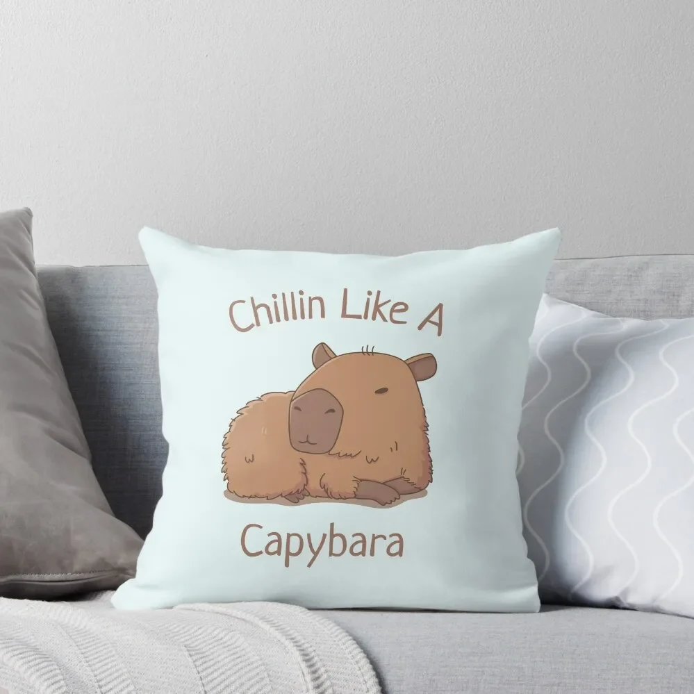 

Chilin Like A Capybara Throw Pillow Decorative pillowcase bed pillows Christmas Covers pillow