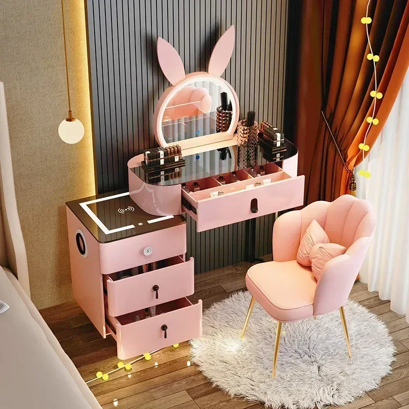 

Makeup Cabinets Dressers Organizer Mobile Vanity Laden Nightstand Table Dressers Light Muebles De Dormitorio Bedrooms Furniture