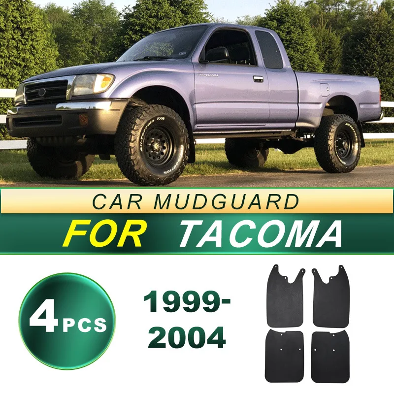 For Toyota Tacoma 1999-2004 Pickup Truck Mud Flaps Set of 4 Heavy Duty Soft Rubber Mudguards Enhanced Fender Protection
