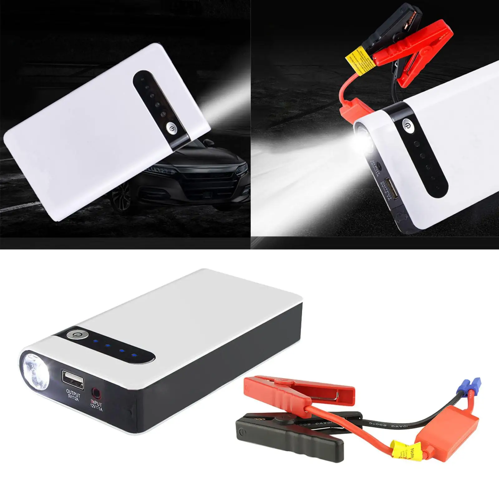 Avviatore di emergenza per Auto con torcia 8000mAh 12V alimentazione di avviamento di emergenza caricabatteria automatico per batteria Booster Power