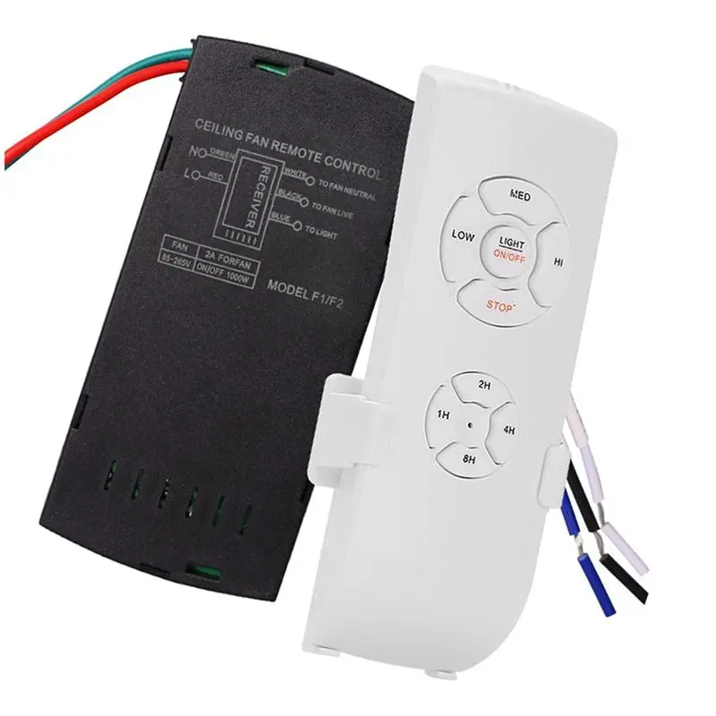 Kit de control remoto para ventilador de techo, esencial para el invierno, control remoto y receptor universales para ventilador de techo, temporizador y control de velocidad de la luz