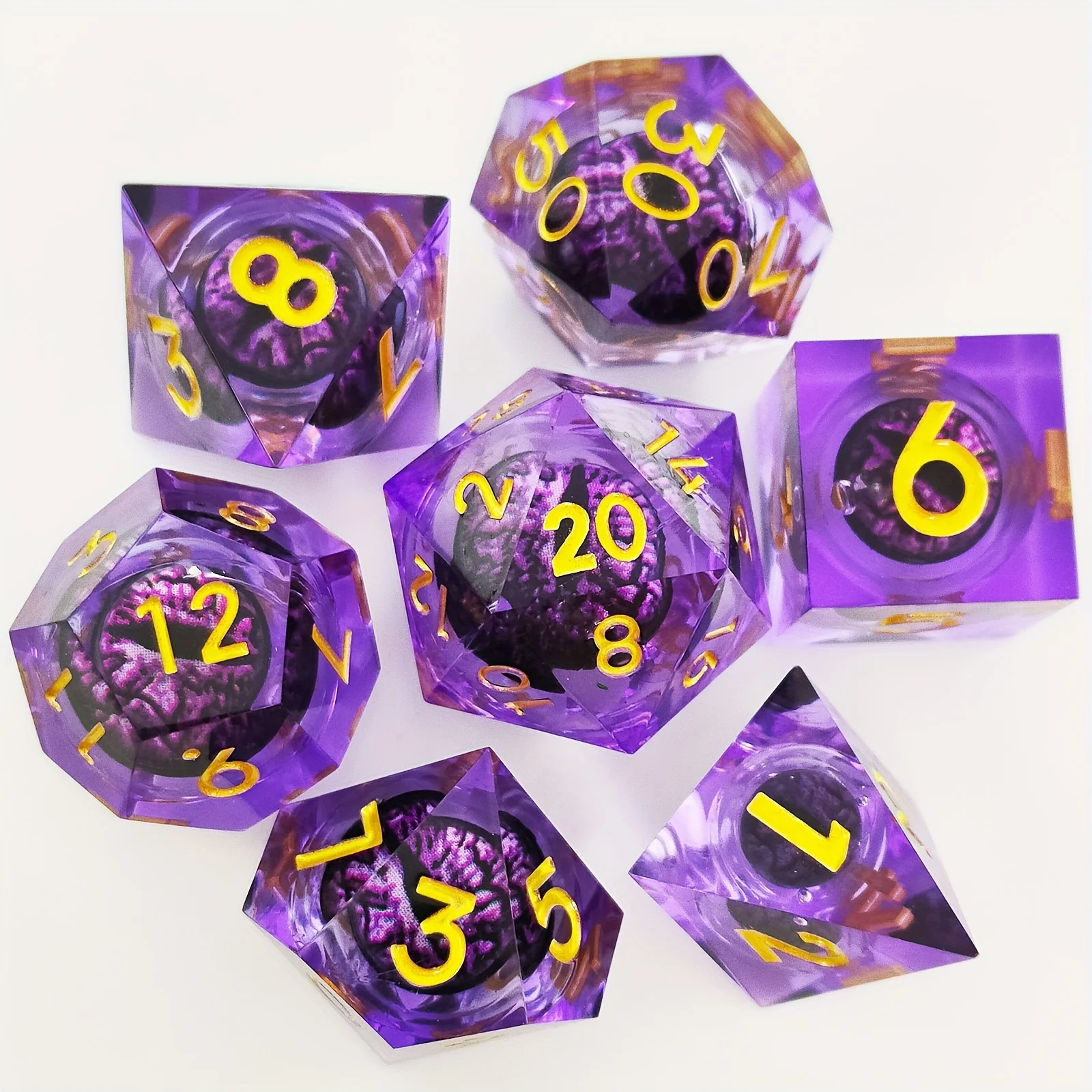 7Pcs/Set DND Dragon Eye Dice Set Dungeon and Dragon Polyhedral Dice Set  D&D Dice  Suitable For Christmas Gift And Birthday Gift