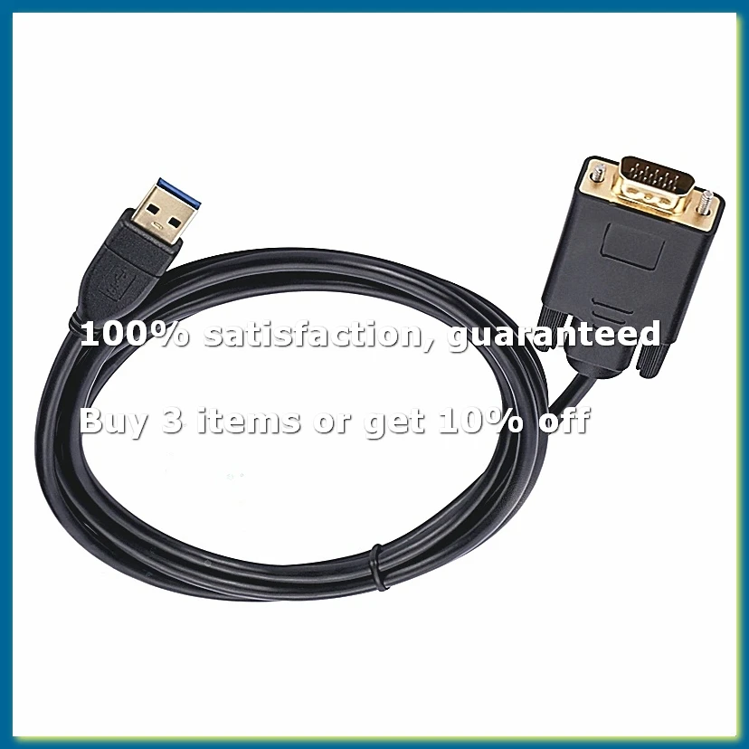 1.8m USB 3.0 to VGA Cable 1080P USB3.0 Male to VGA Male Converter Adapter Cable for Laptop UHD External Video Projector-A32R
