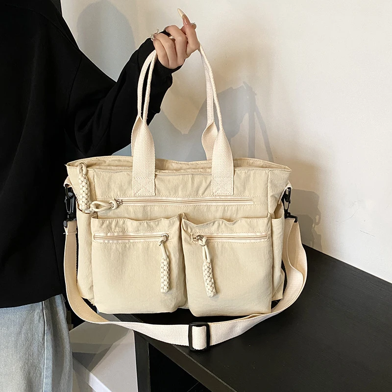

Japanese Nylon Tote Bag Simple Large Capacity Computer Bag Fashionable Advanced Lightweight Messenger Bag Shoulder Messenger Bag