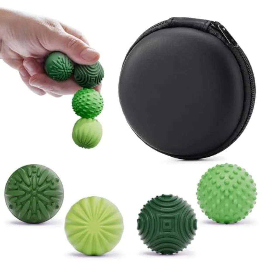 

Silicone Magnetic Balls Fidget Toys for Adults and Teens, 4PCS Stress Relief Sensory Toys for Autism ADHD Anxiety, Fun Textures