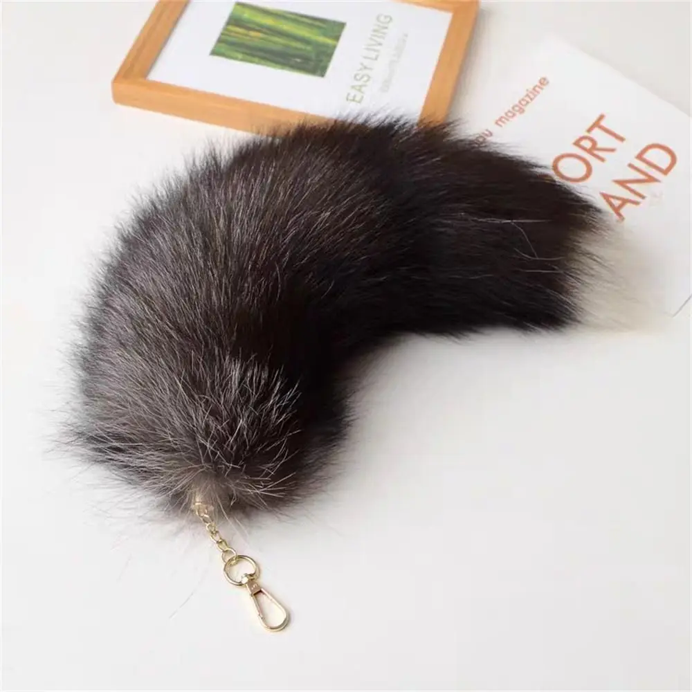 

Pompoms Animal Tail Keychain Bags Charm Keys Holder Tail Keychain Black Brown Large Fluffy Fur Pendant Keyring Bag Decor