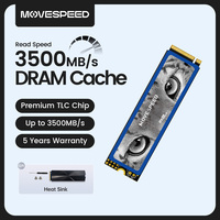 MOVESPEED 3500MB/s SSD NVMe M.2 2280 with DRAM Cache 512GB Internal Solid State Drive M2 PCIe 3.0x4 2280 SSD for PC Laptop