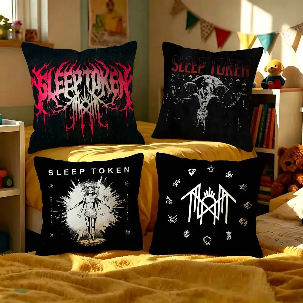 Sleep Rock Band T-Token Pillow Covers Cartoon Sofa Decorative Home Double-sided Printing Short Plush Cute Cushion Cover