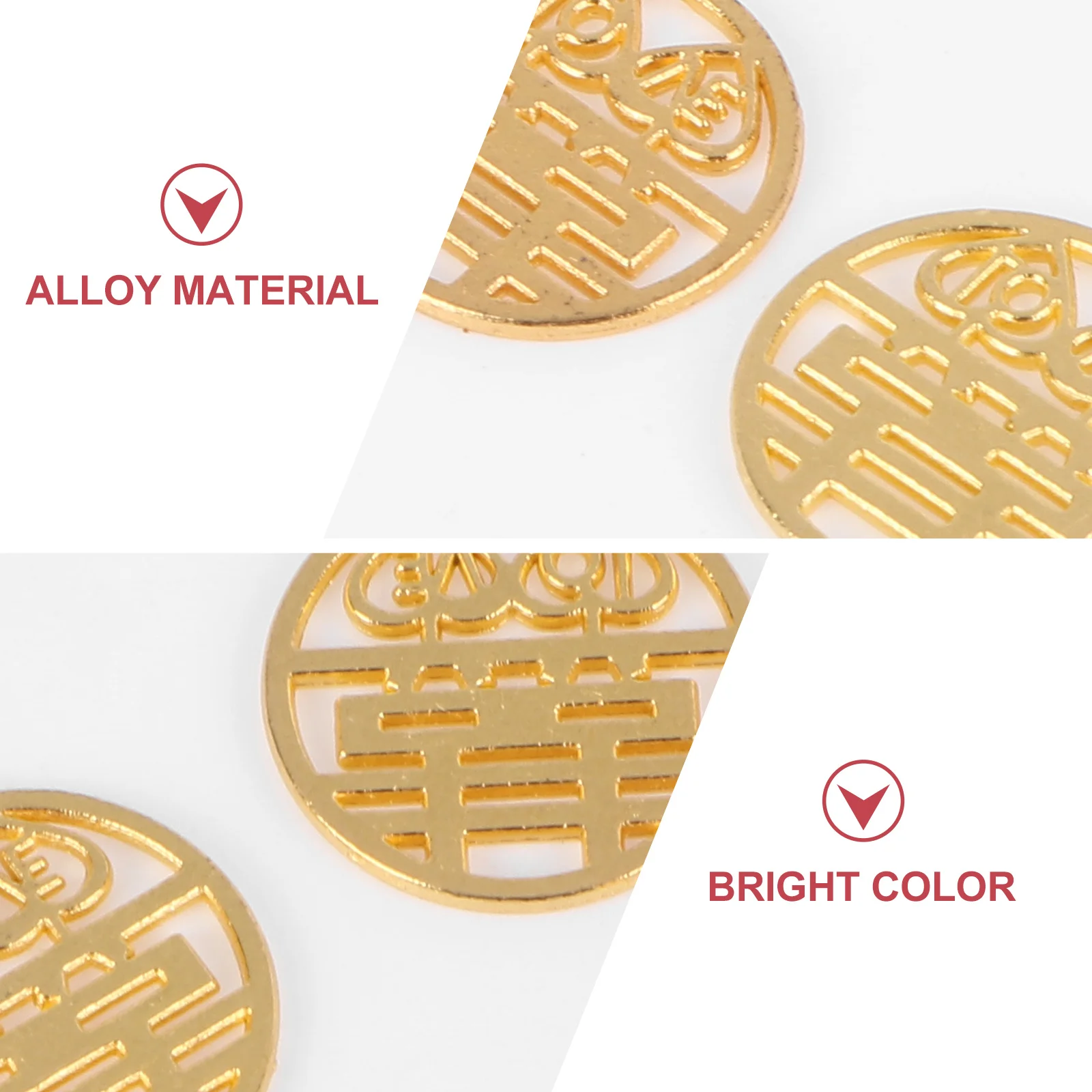 

100pcs Wedding Alloy Pendants Stylish Durable Diy Decorative Jewelry Pendant Golden Party Occasion Accessory Adornment