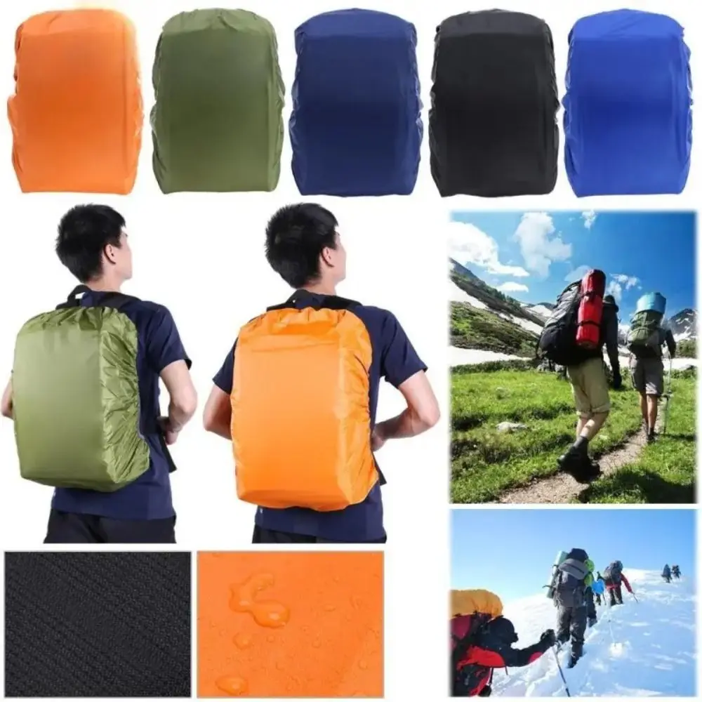 New Waterproof Backpack Rain Cover Adjustable Elastic Strap Dustproof Backpack Cover Lightweight Bag Protector Camping