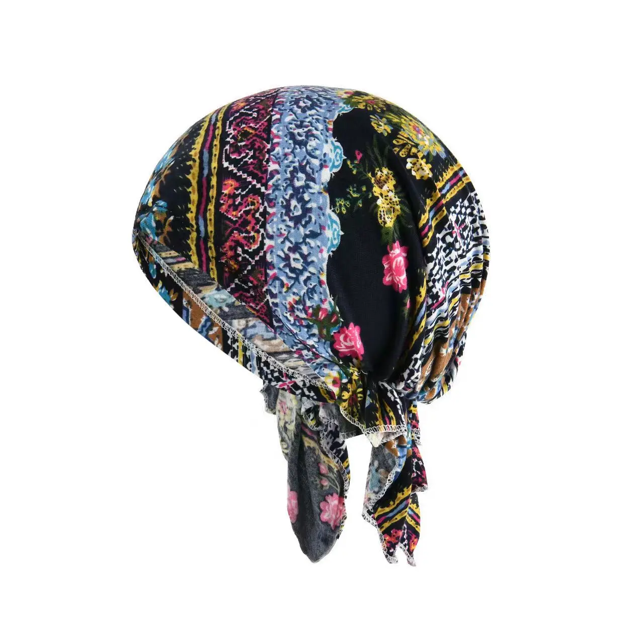 New Fashion Women Floral Hat Brand Outdoor Hip Hop Soft Beanies Casual Spring Autum Dance Headwear Headscarf Polyester Hats