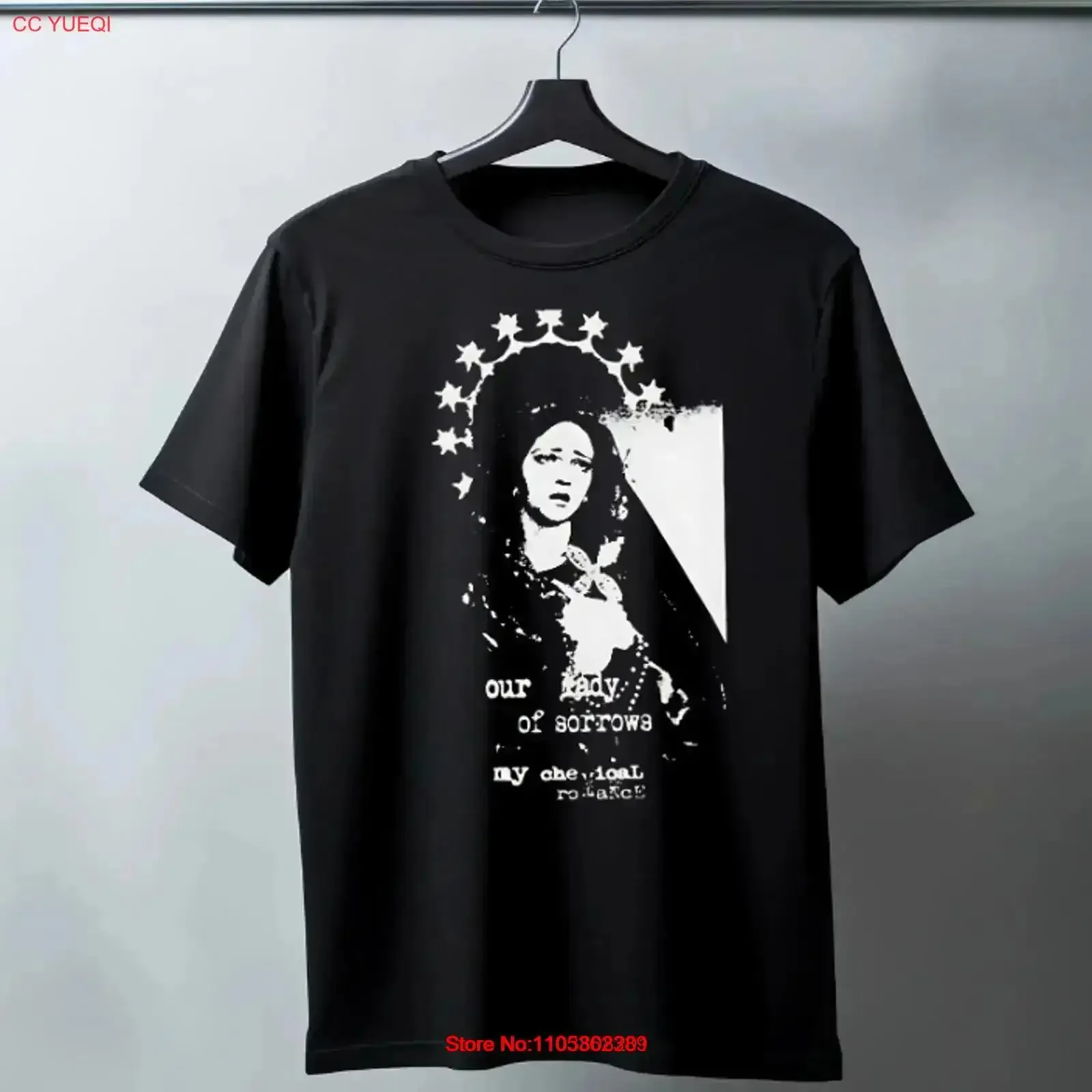 T-shirt vintage My Chemical Romance Notre-Dame des Douleurs, taille S-5XL, délavé, pour homme, idéal pour le quotidien, élégant et extensible