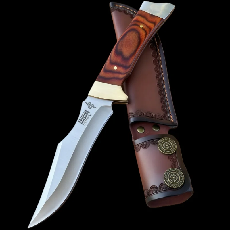 

Прямой нож для выживания на открытом воздухе, портативный портативный нож высокой твердости, самозащитный тактический полевой многоцелевой нож