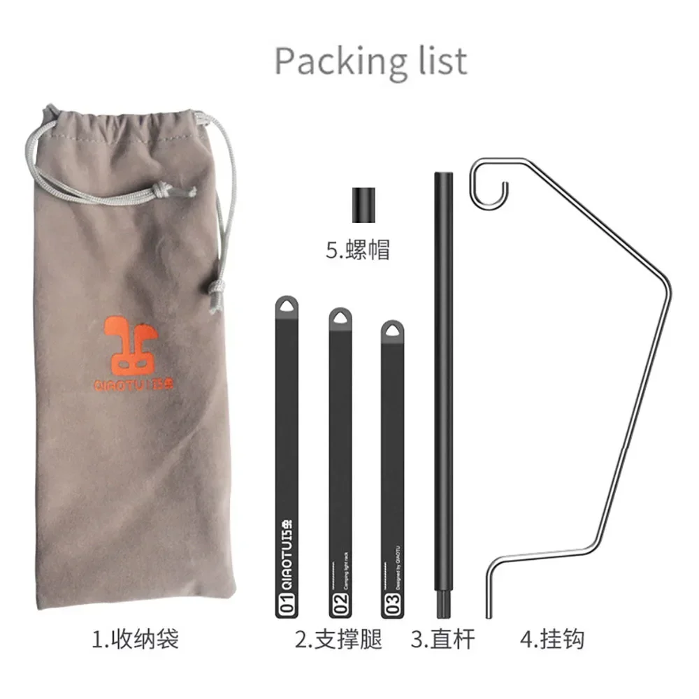 TARKA Ultralight Stand Tabletop Light Holder Light Hanger Portable Detachable Outdoor Tourist Lighting Hangers