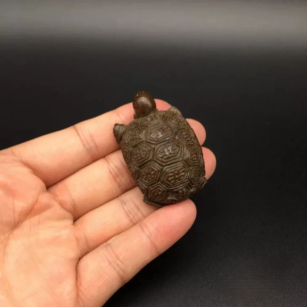 Solid Brass Longevity Turtle Statue Ten Thousand Year Tortoise Tea Pet Handpiece Home Desk Gift