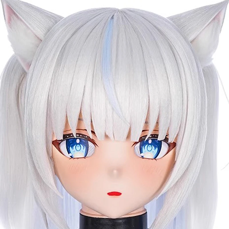 ที่กําหนดเองเต็มหัวหญิง/สาวเรซิ่น Kig หน้ากากอะนิเมะคอสเพลย์ BJD หน้ากากญี่ปุ่นอะนิเมะบทบาทเล่น Kigurumi ตุ๊กตา Mask