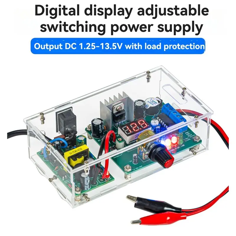 LM317 DC Regulated Power Supply Adjustable Switching Digital Display Electronic DIY Soldering Kit-[PRDSB-JU]