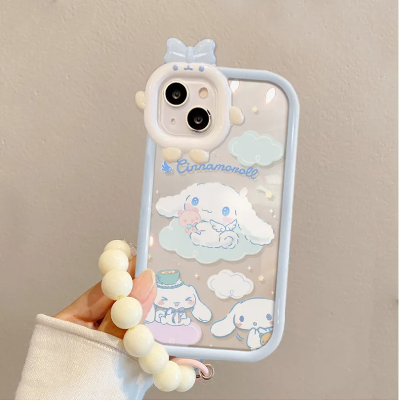 Cinnamoroll with bracket Lanyard Little Monster Lens Case for Samsung A73 A54 A53 A52 A51 A34 A33 A32 A31 A23 A21S 4G 5G S20 S23