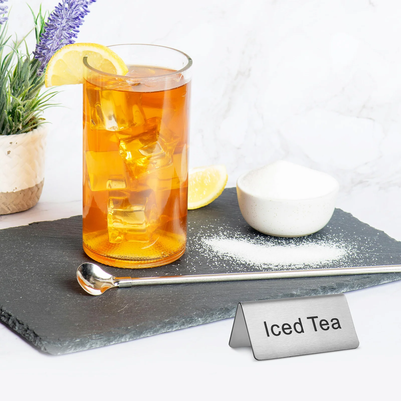 

5pcs Stainless Steel Table Tent Signs Beverage Display For Coffee Restaurant Cafe Buffet Food Labels