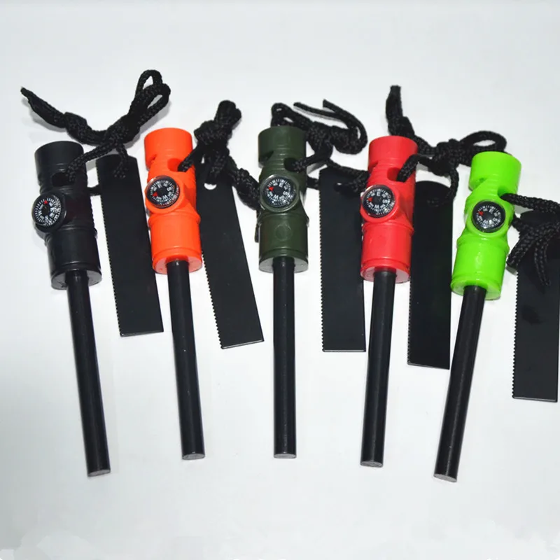 

2026 Outdoor Compass Waterproof Ignition Rod Magnesium Strip Scraper Camping Survival Ignition Stone Portable Ignition Device