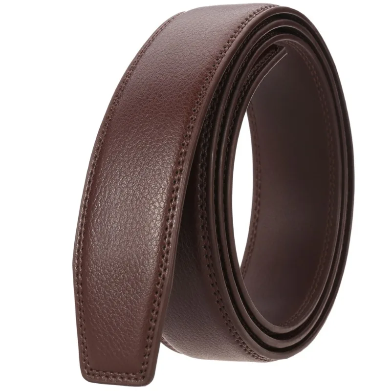 

Fashion Luxury Width No Holes Leather Belt Without Buckle Men Black Brown Blue Belts Shirt Jeans Coat Dress Clothes Decoration