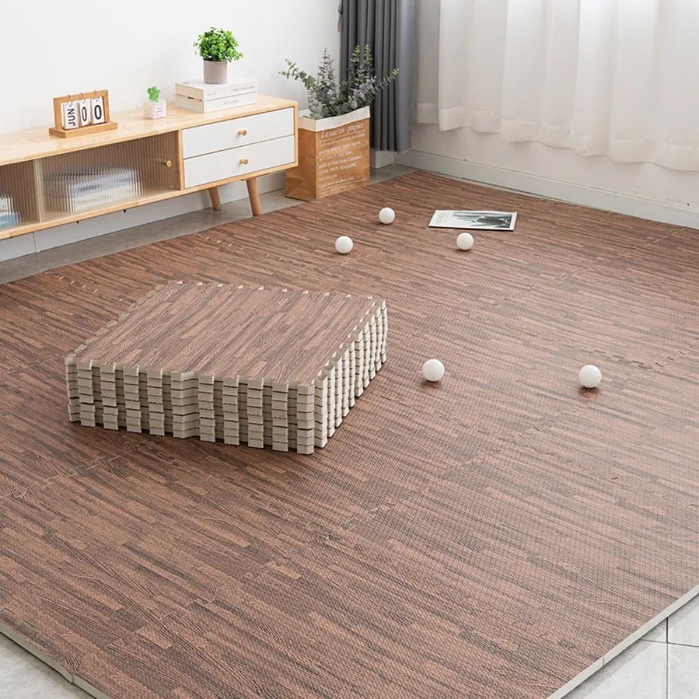 1pc Wood Grain Puzzle Floor Foam Carpet Bedroom Splicing Mat Baby Play Mat Interlocking Exercise Tiles30*30cm