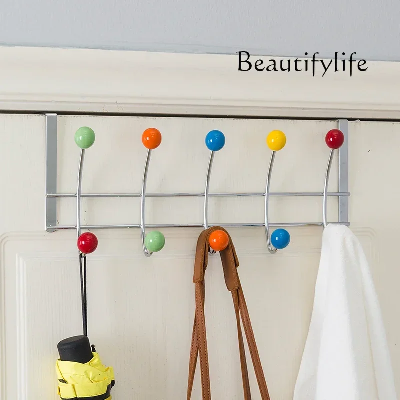 WER Q Smart Home Wall Mounted Clothing Rack Bedroom Clothing Organizers Hanger Door Coat Racks Without Punching Living Room Stor