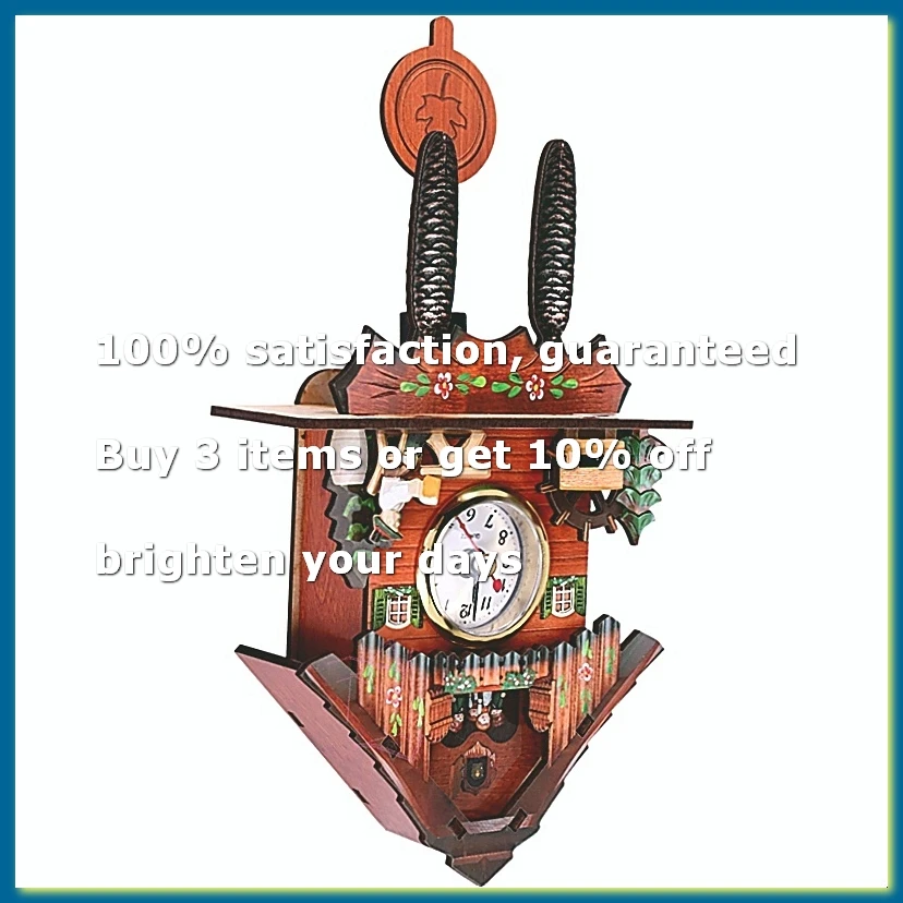 Antique Wooden Wall Clock Bird Time Bell Swing Alarm Watch Home Art Decor 006