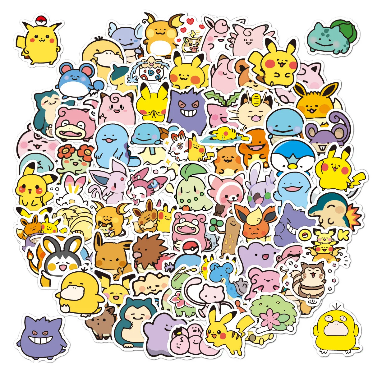 50/100PCS Kawaii Anime Pokemon Stickers Pikachu Decals DIY for Laptop Luggage Skateboard Phone Cartoon Kid Toy Gift Stickers