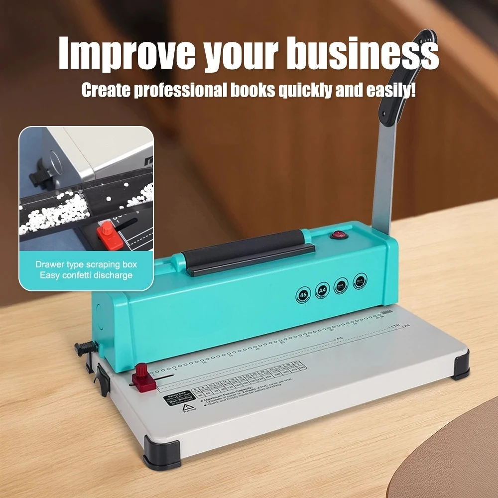 46-Hole Single Coil Electric Paper Binder Machine for Office Book Binding Machine Price Direct From Factory