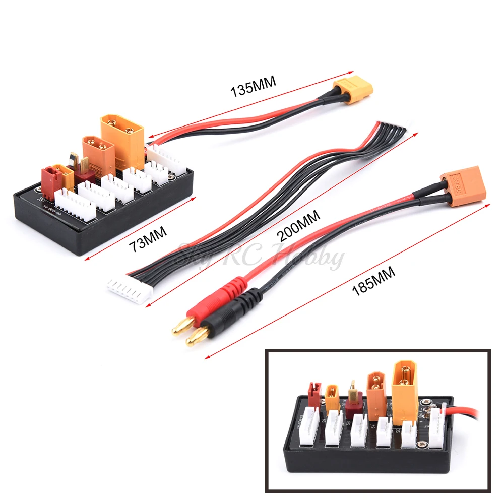 NEW XT30 XT60 XT90 JST T Connector Lipo Battery Charger Board 2-6S Parallel Balance Charging Board for Imax B6 B6AC IDST Q6 Lite