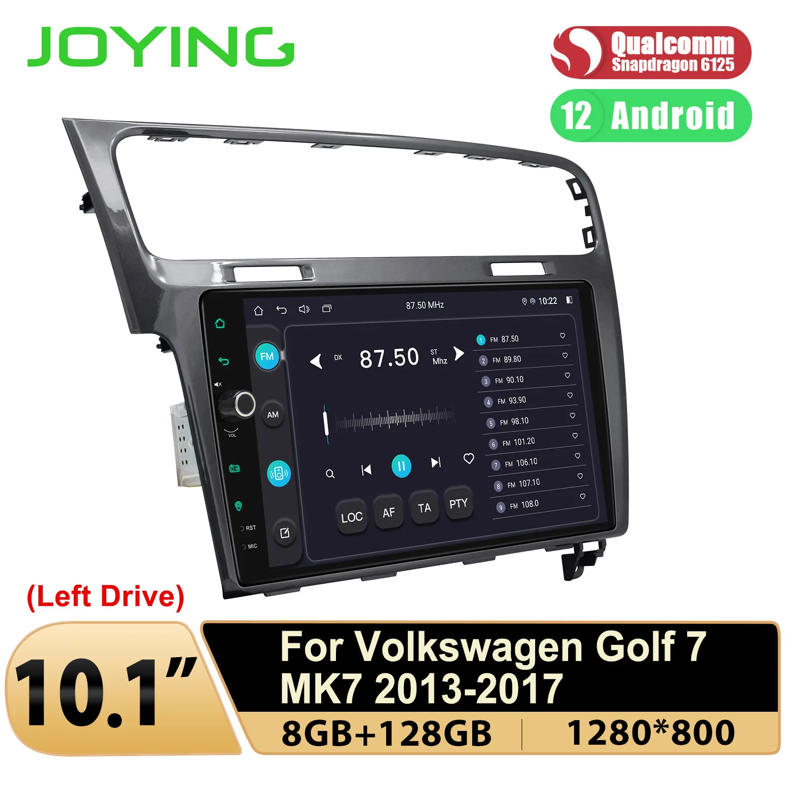 JOYING 10.1 Inch Android 12.0 Car Radio Stereo Autoradio Multimedia Player For VW Volkswagen Golf 7 MK7 2013-2017 Plug and Play