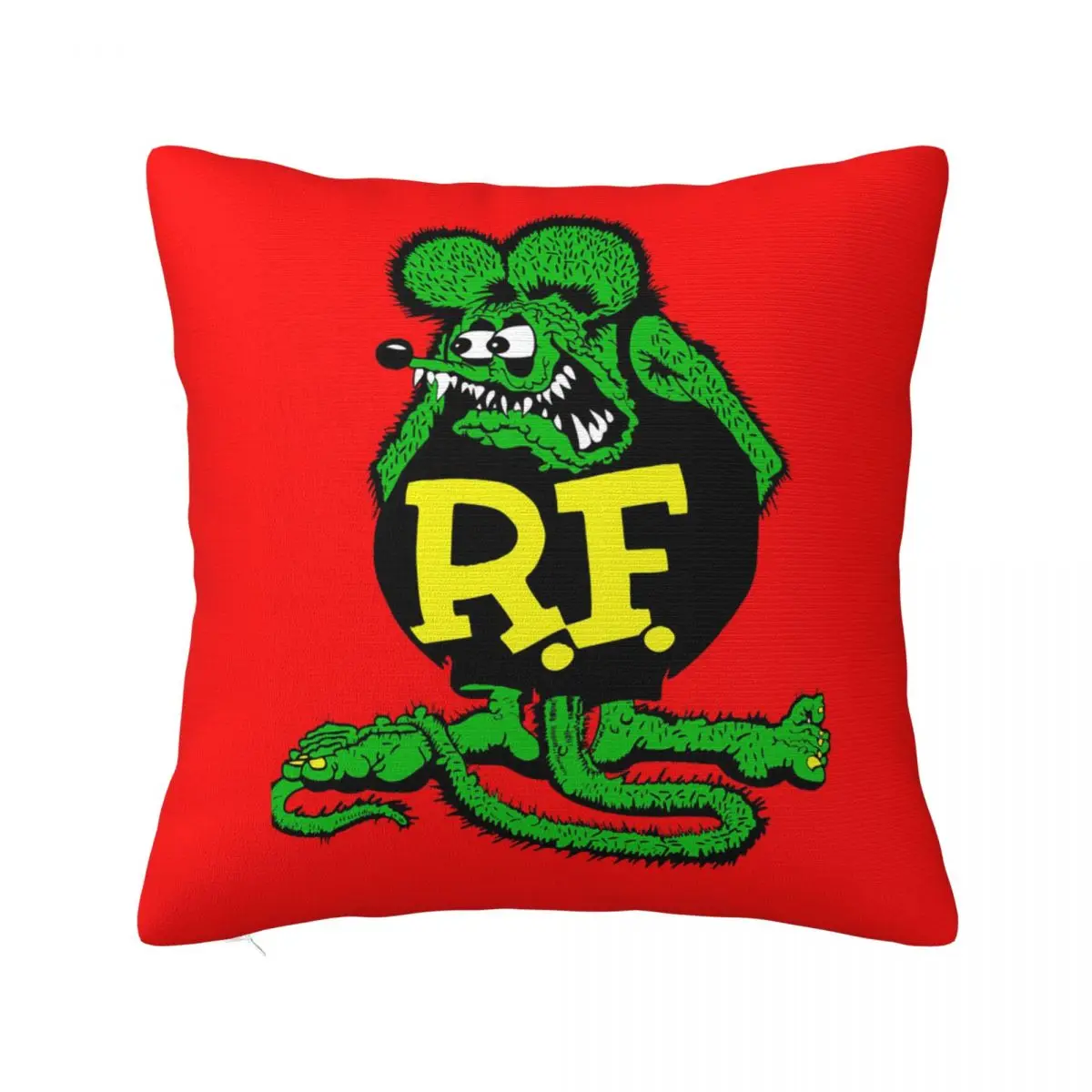 Anime Cartoon Rat Fink Square Pillowcase Pillow Cover Cushion Zip Decorative Comfort Throw Pillow for Home Bedroom