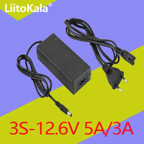 LiitoKala 3S 12.6V 3A 5A 12V Power Supply Lithium Battery Pack Li-ion Batterites Charger AC 100-240V Converter Adapter