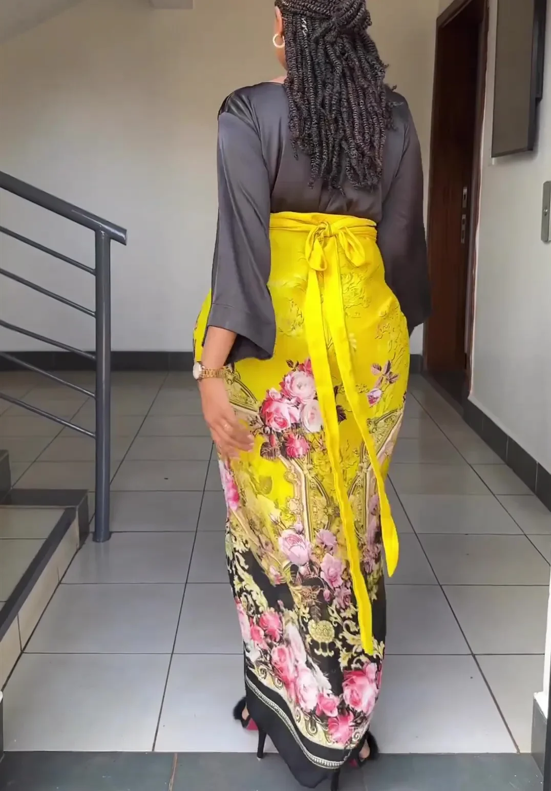 Summer Elegant African Women Two Pieces Set Loose Flare Sleeve Top Print Skirt Matching Sets African Clothes for Women