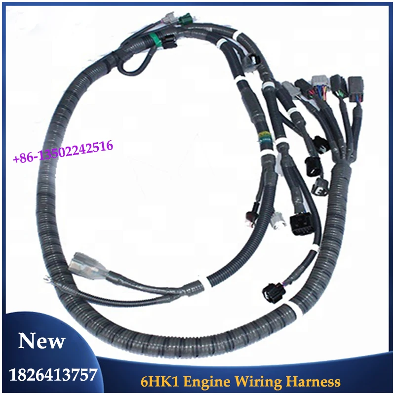 6HK1 Engine Wiring Harness 1826413757 for Hitachi Excavator Wire Cable