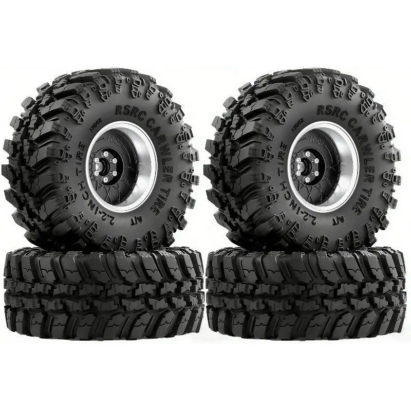 RC Mud Trail Crawler 2.2 Soft Sticky Tires Adjustable Beadlock Rims Replacement Wheels Fit Gen7 Gen8 Capra Wraith TRX4