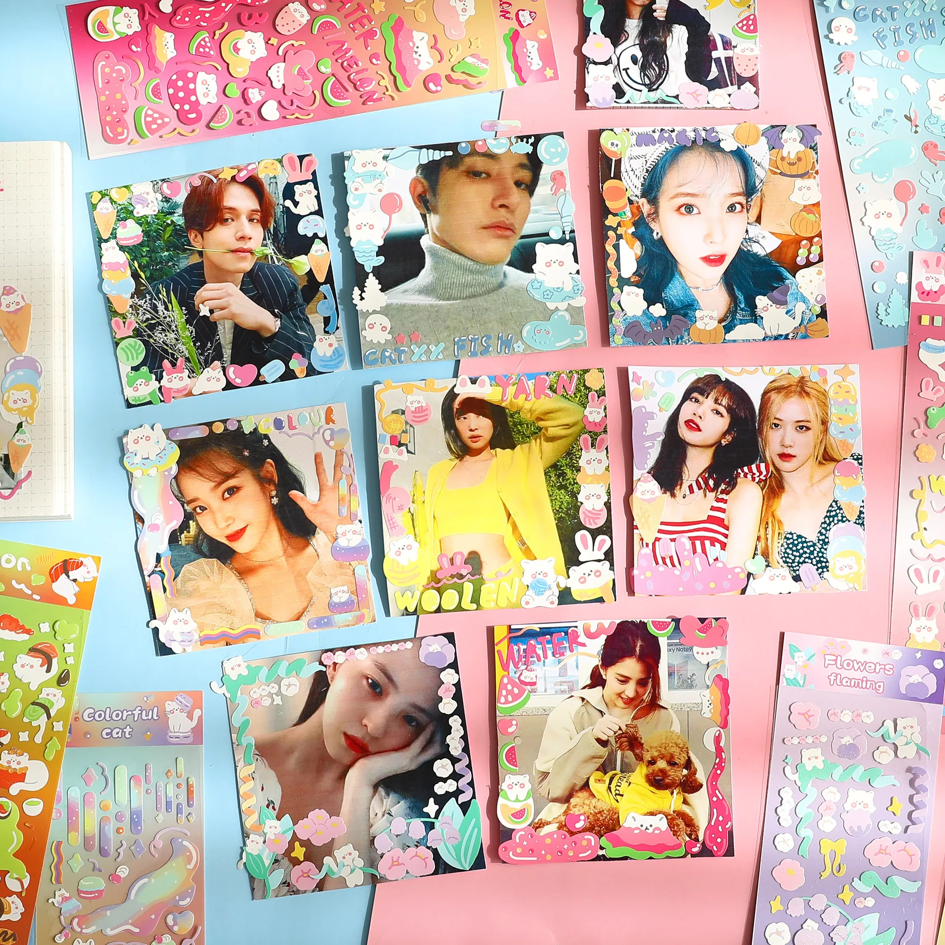 Imagem -05 - Pacote Deco Adesivos Criativo Bonito Estilo Coreano 3d Holograma Kawaii Memopad Kpop Toploader Decoração Washie Material Escolar Unidades